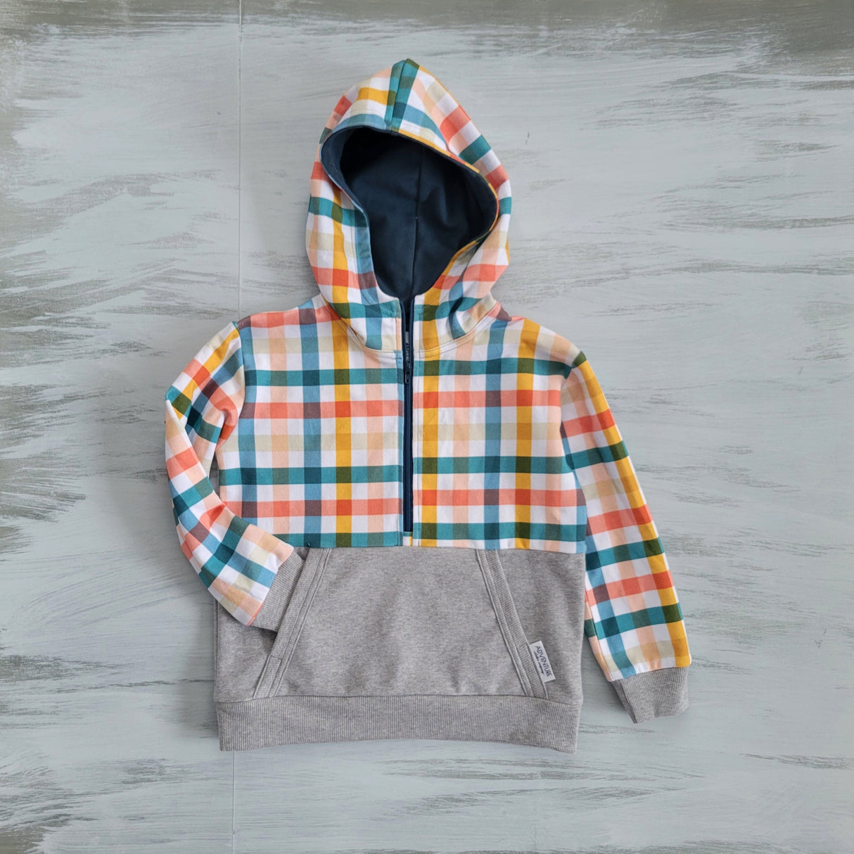 Kids Gray/Plaid Half Zip
