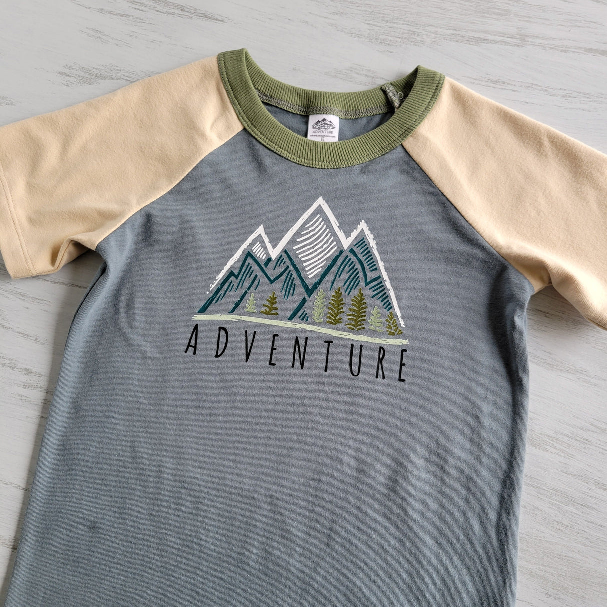 Blue - Kids Animals Tshirt - Organic American made Cotton