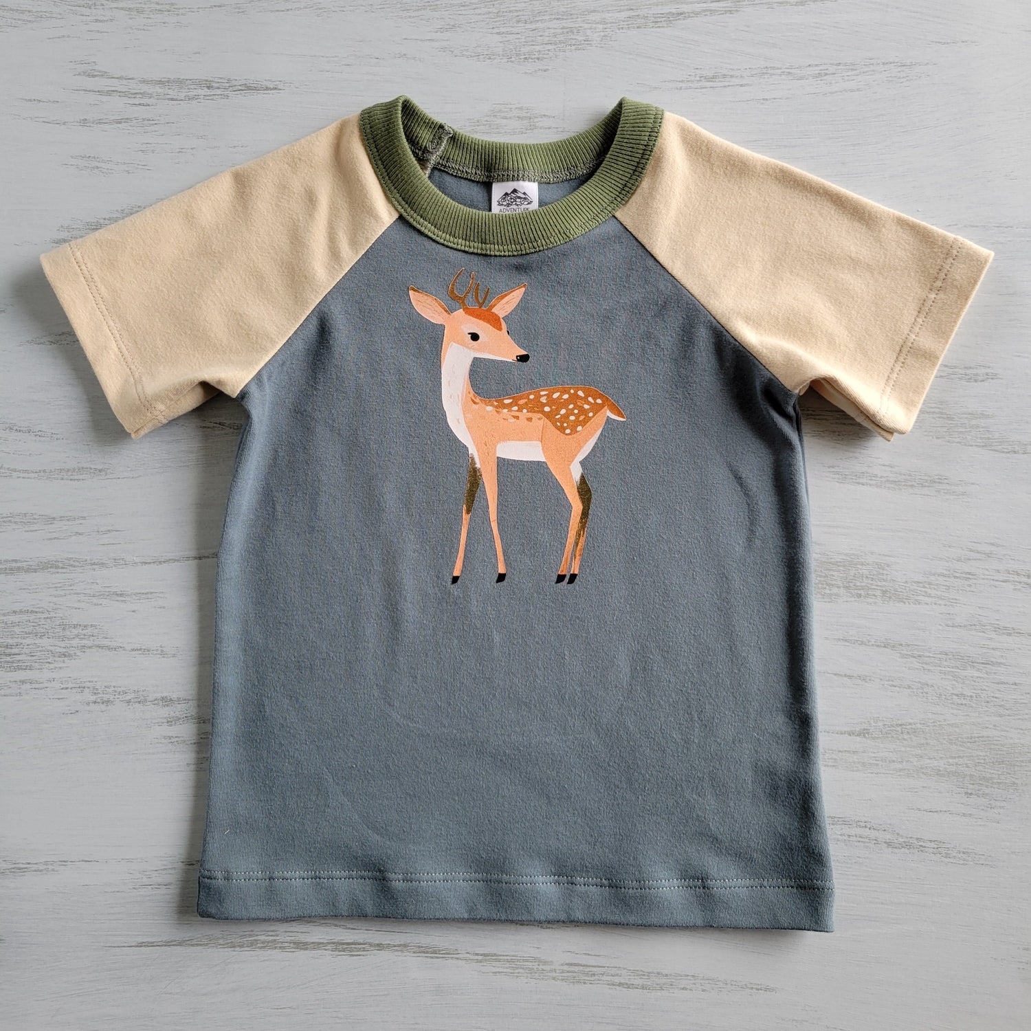 Blue - Kids Animals Tshirt - Organic American made Cotton