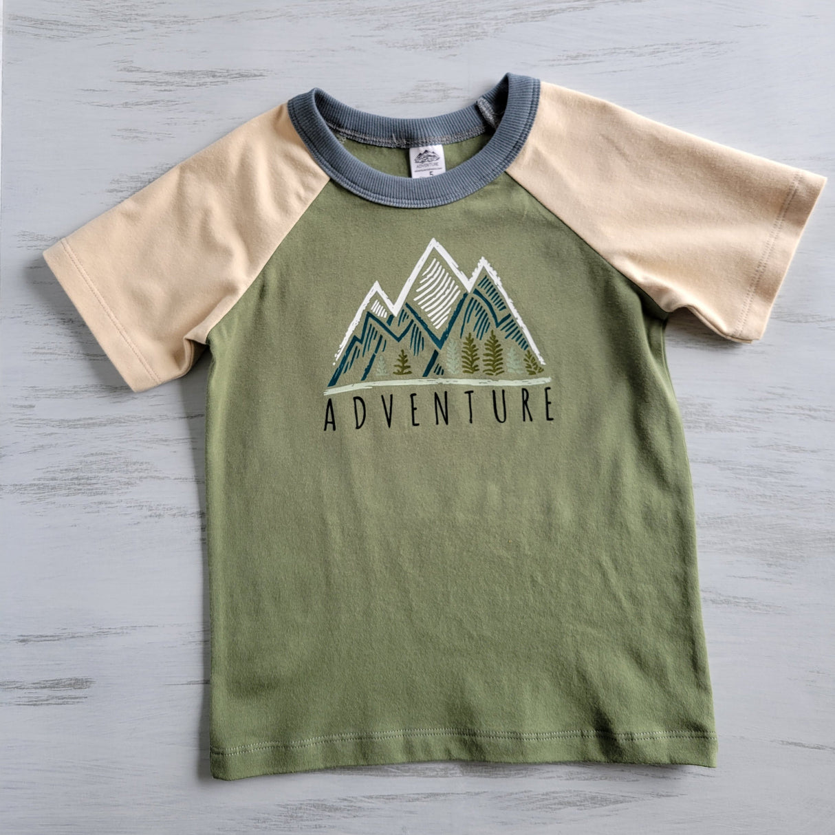 Green - Kids Animals Tshirt - Organic American made Cotton