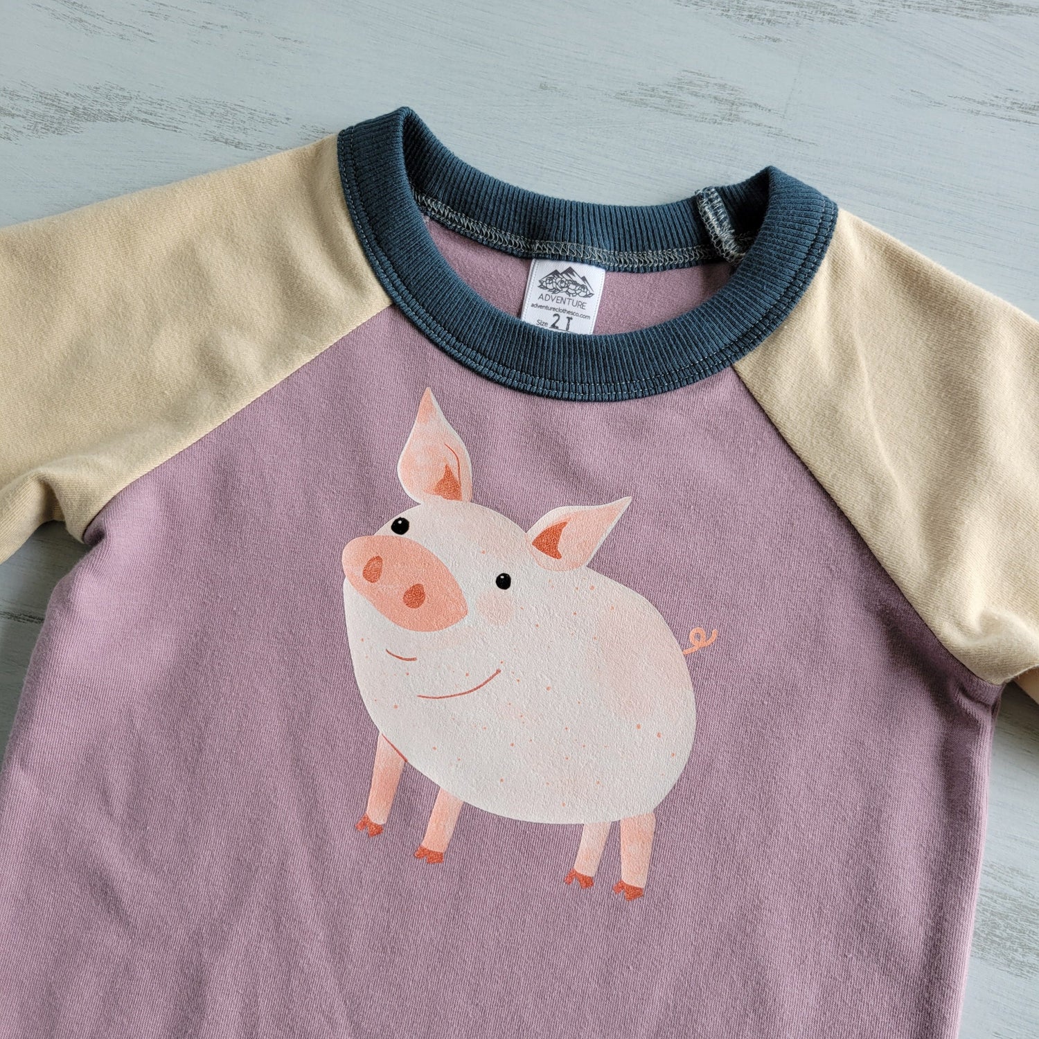 Purple - Kids Animals Tshirt - Organic American made Cotton