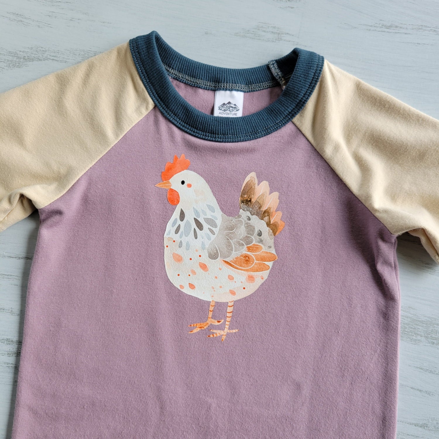 Purple - Kids Animals Tshirt - Organic American made Cotton