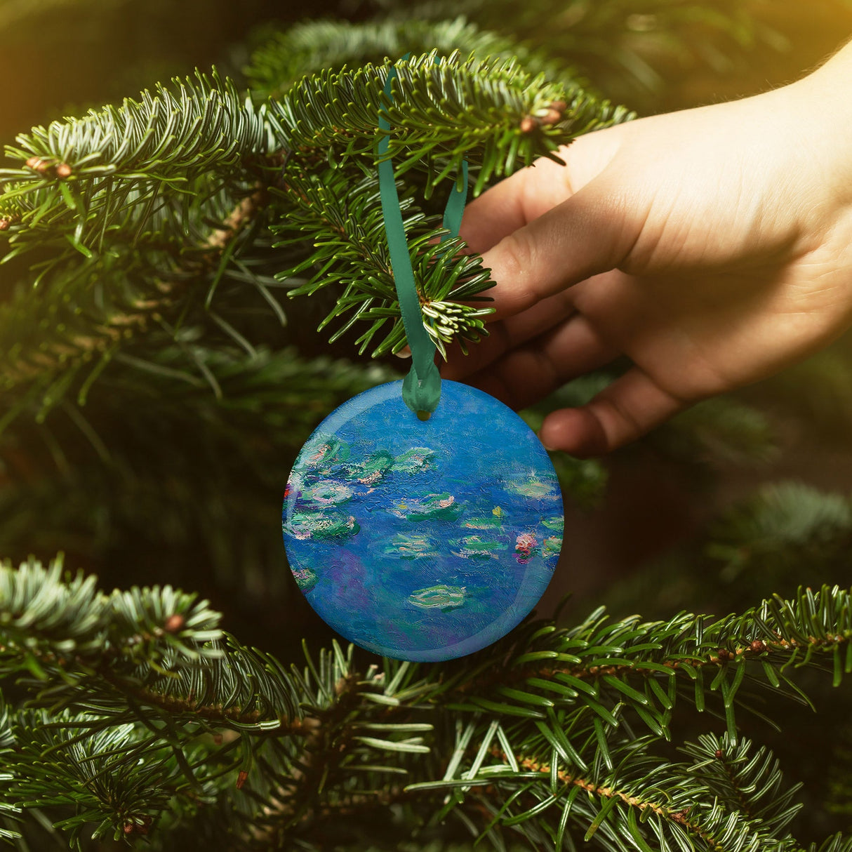 Monet Water Lilies Porcelain Keepsake Ornament – Flat Ceramic, Gift-Ready