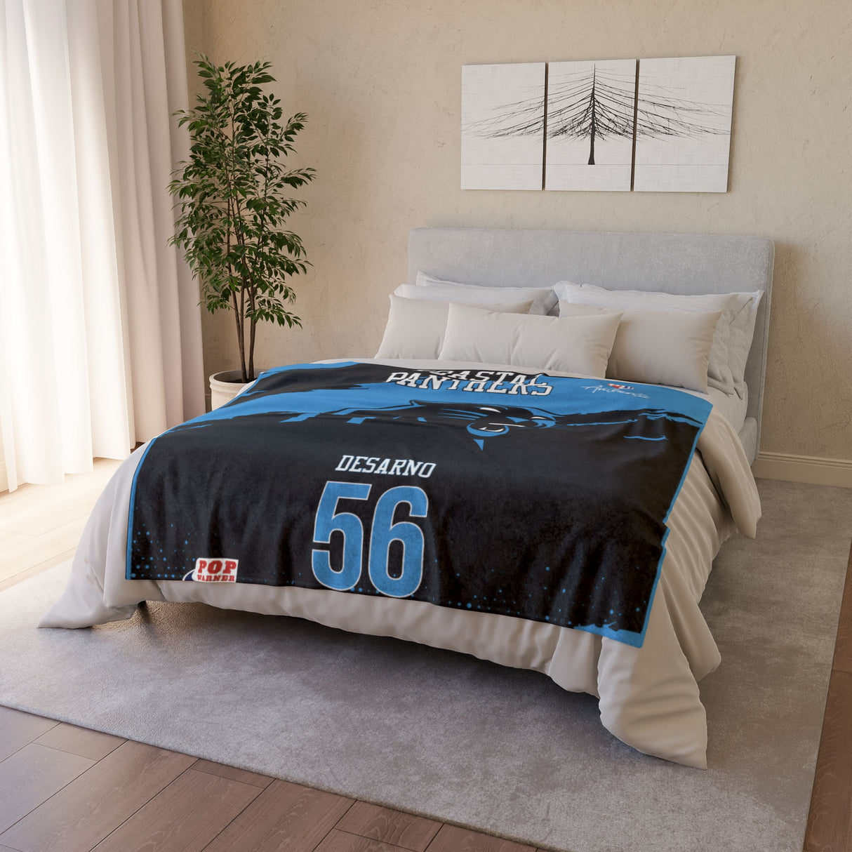 Personalized Team Blanket – Custom Name & Number Fleece Throw