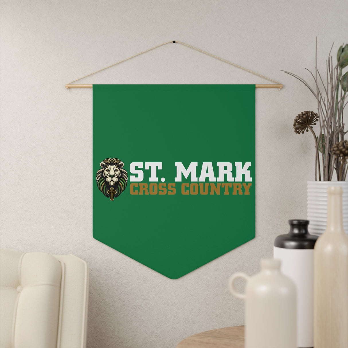 St. Mark Catholic Cross Country Pennant Banner