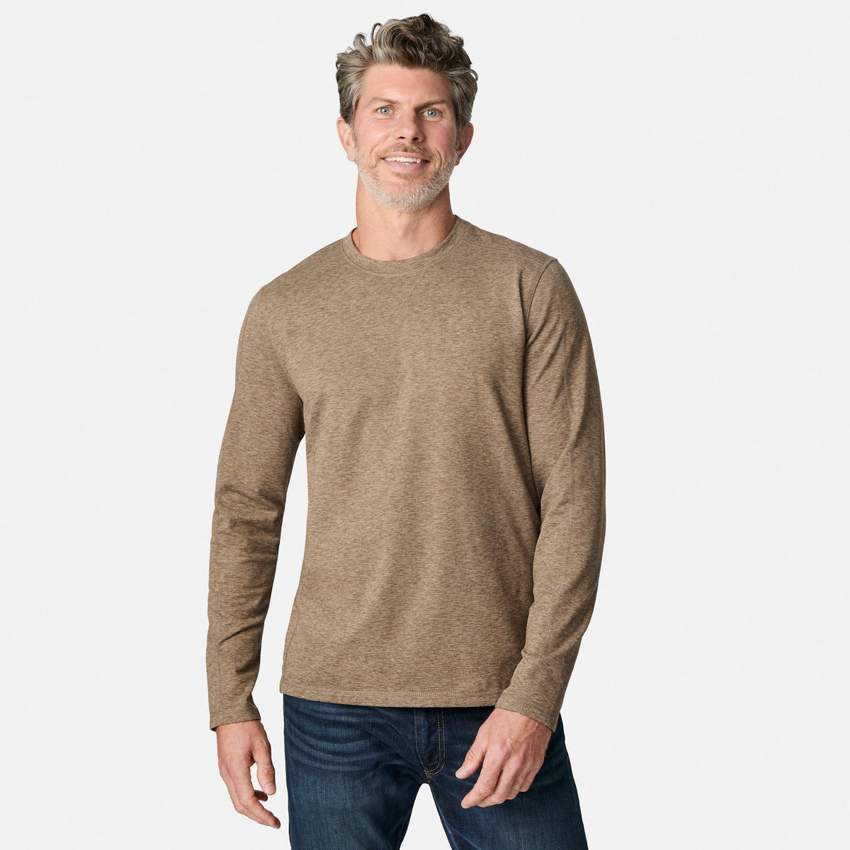 Men's FreeCycle® Sueded Spacedye Long Sleeve Crew Neck