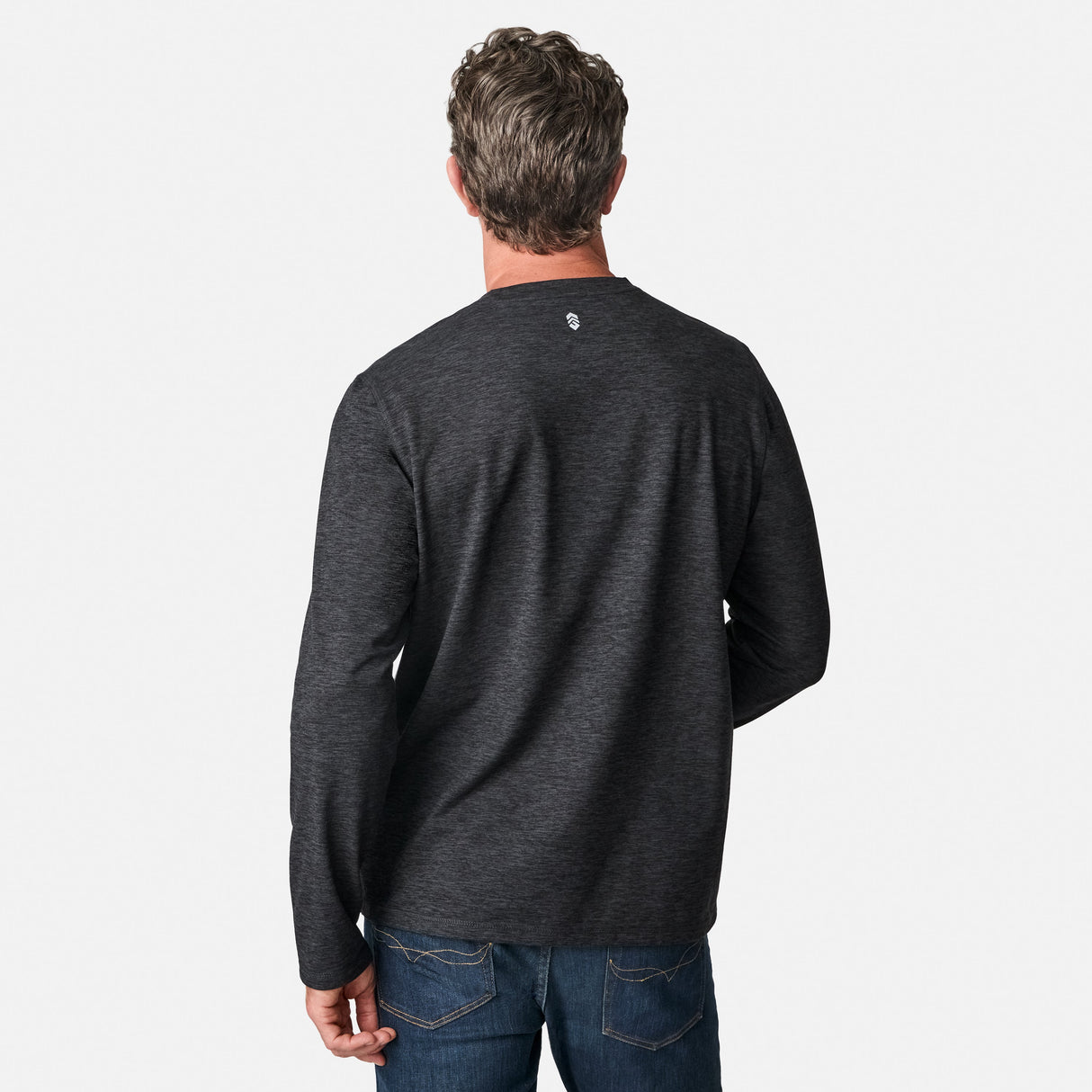 Men's FreeCycle® Sueded Spacedye Long Sleeve Crew Neck