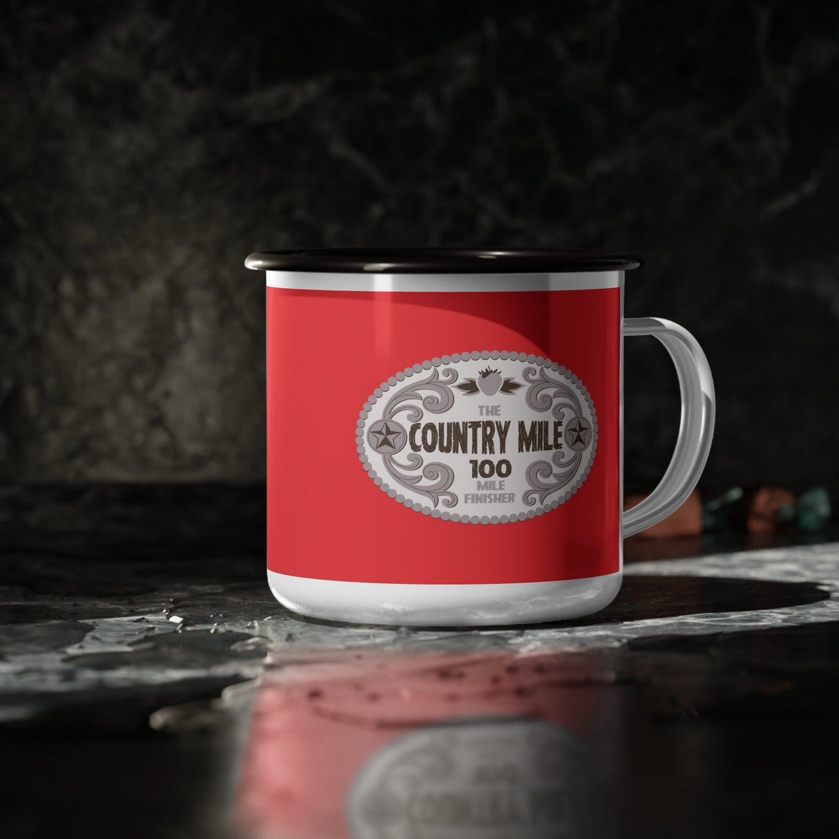 The Country Mile 100 Finisher Enamel Camp Cup - 12 oz