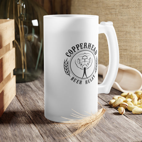 Copperhead Beer Relay Frosted Glass Beer Mug - 16 oz