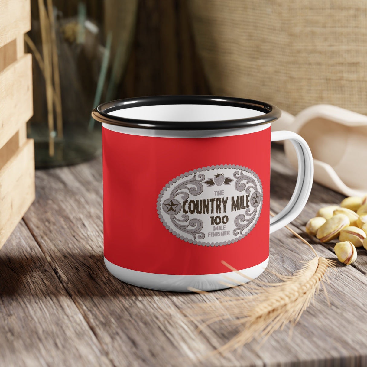 The Country Mile 100 Finisher Enamel Camp Cup - 12 oz