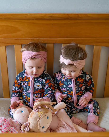 Navy Wildflower Bamboo Zippy