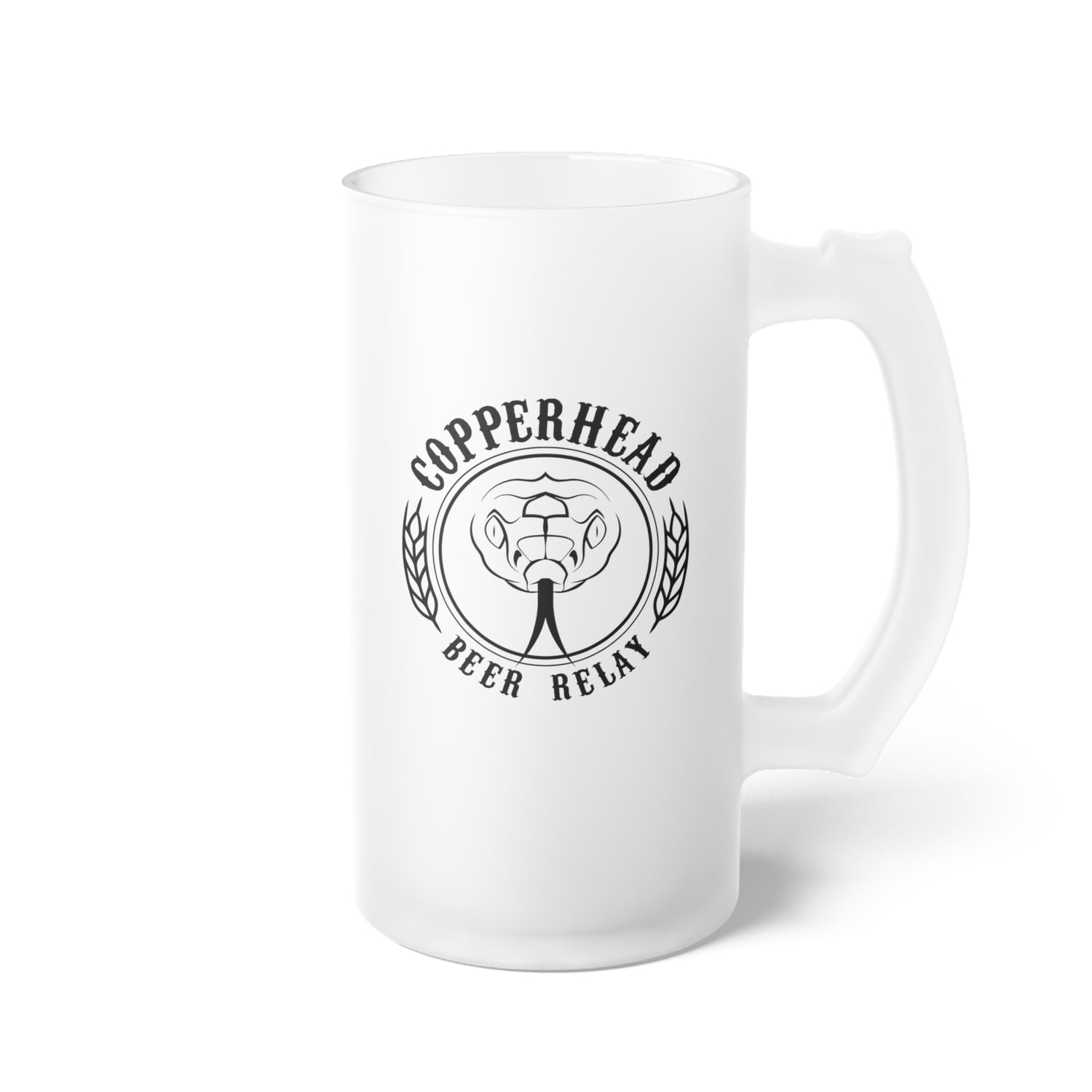Copperhead Beer Relay Frosted Glass Beer Mug - 16 oz