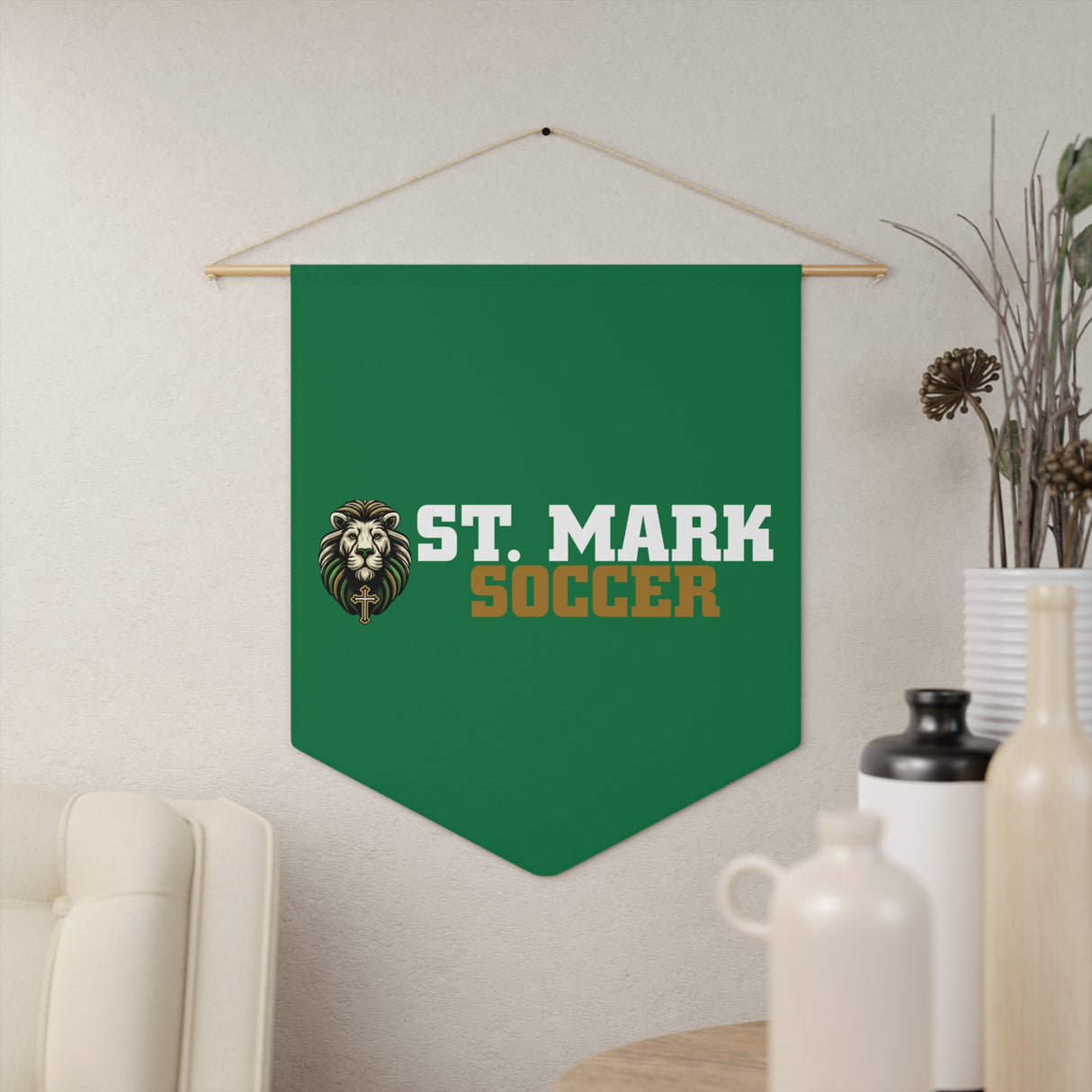 St. Mark Catholic Soccer Pennant Banner