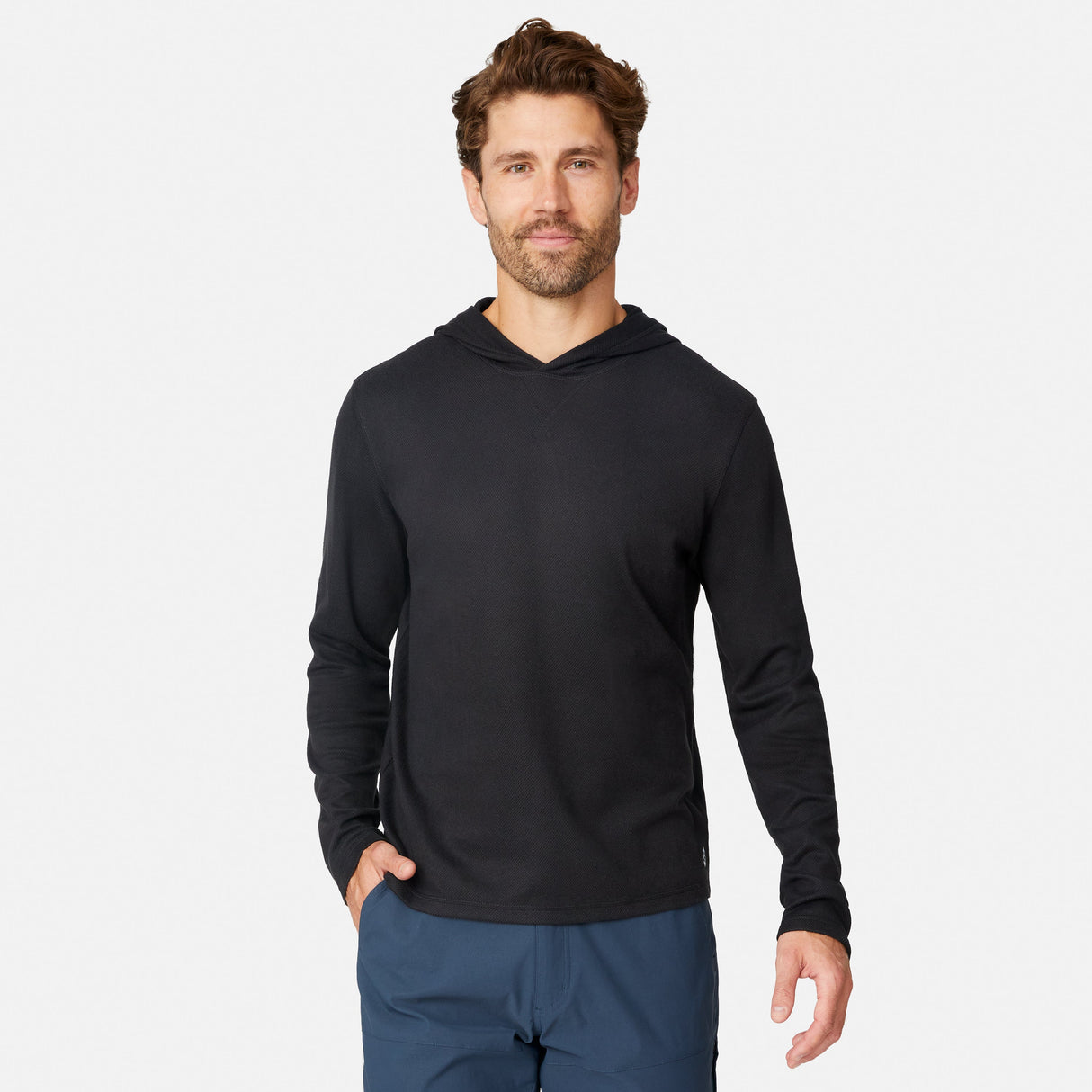 Men's Sueded Pique Microtech® Long Sleeve Hoodie