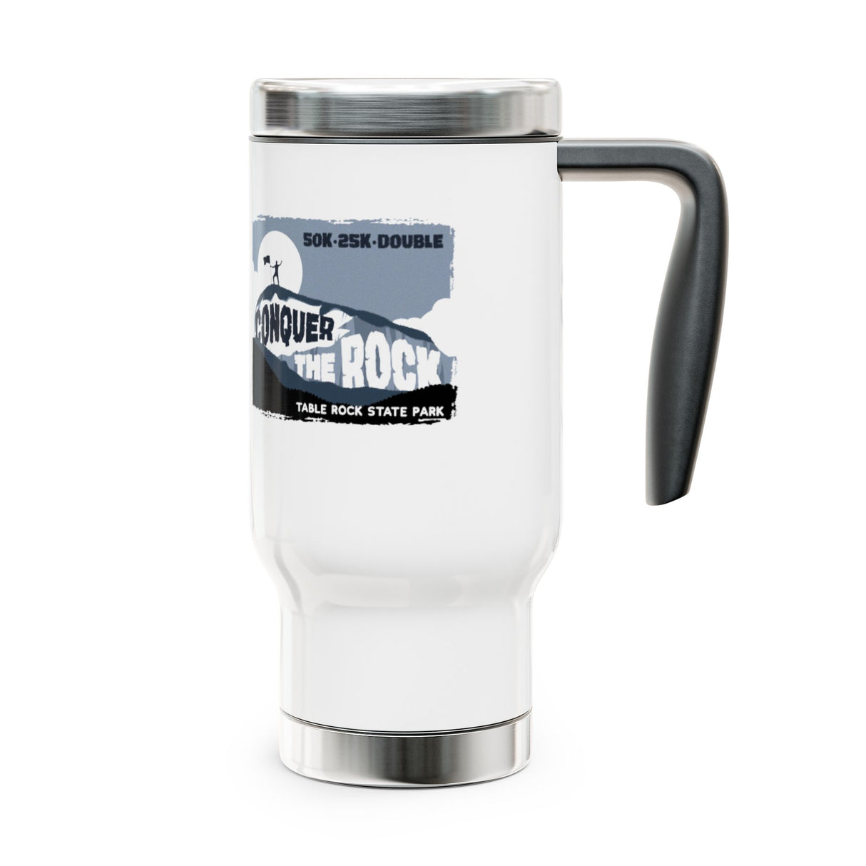 Conquer the Rock Stainless Steel Travel Mug - 14 oz with Handle