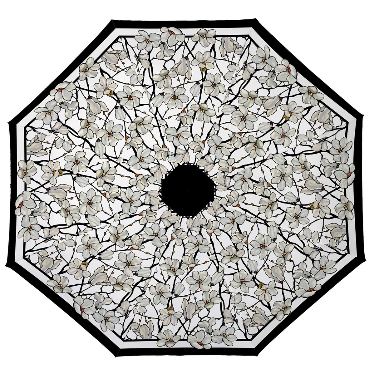 Tiffany Magnolia Travel Umbrella – Compact, One-Touch Open & Close