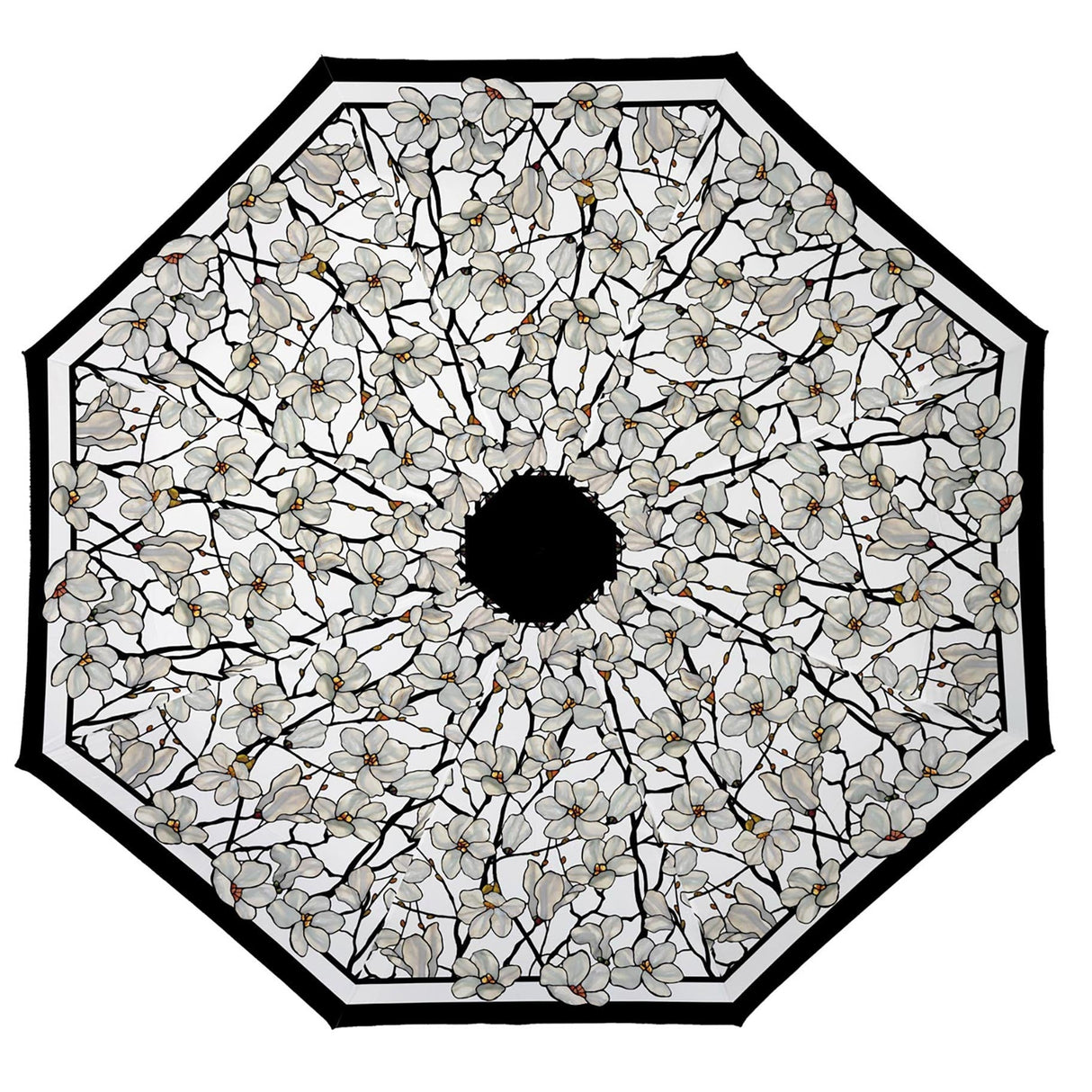 Tiffany Magnolia Reverse Inverted Umbrella – Hands-Free, Windproof Design