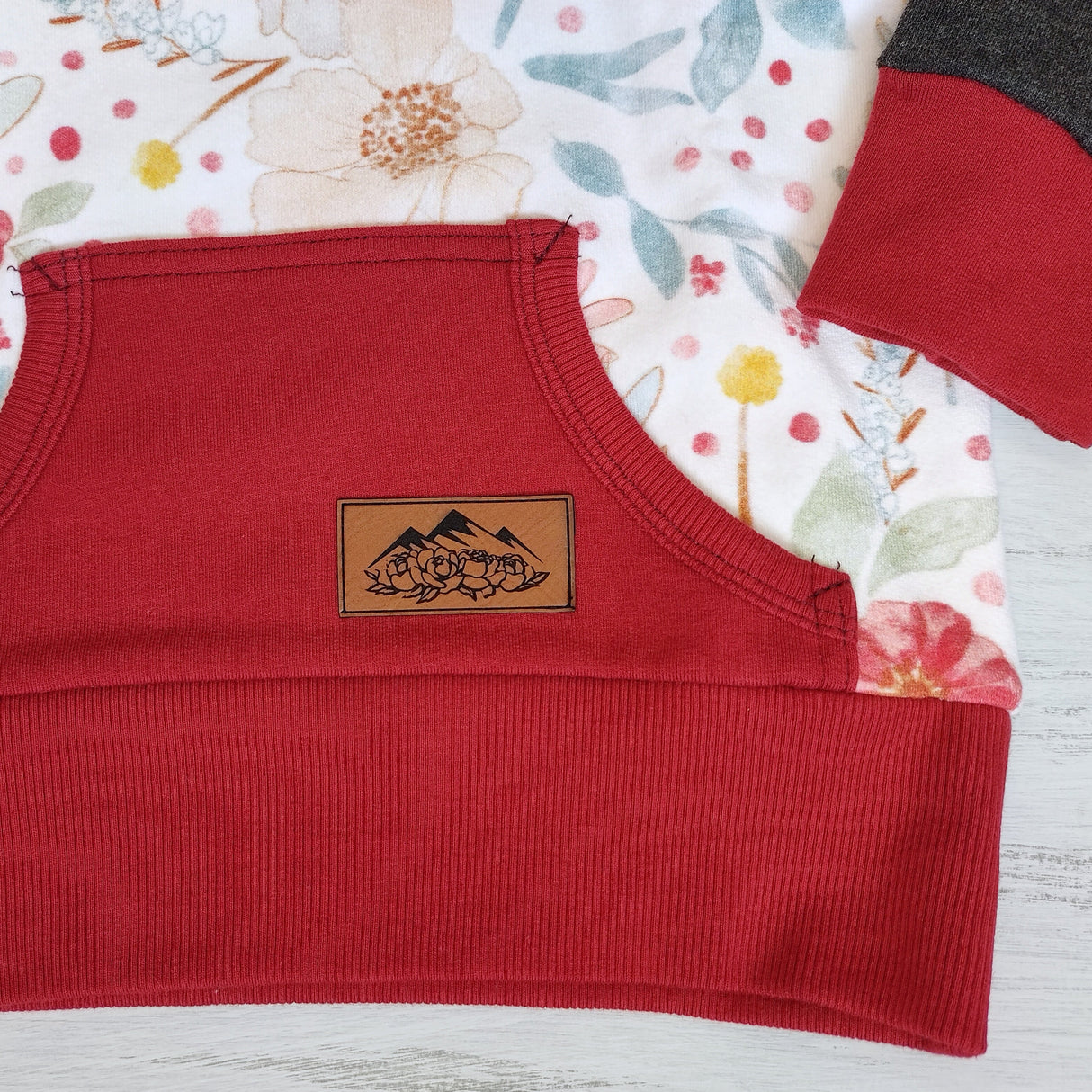 Kids Red Floral Hoodie