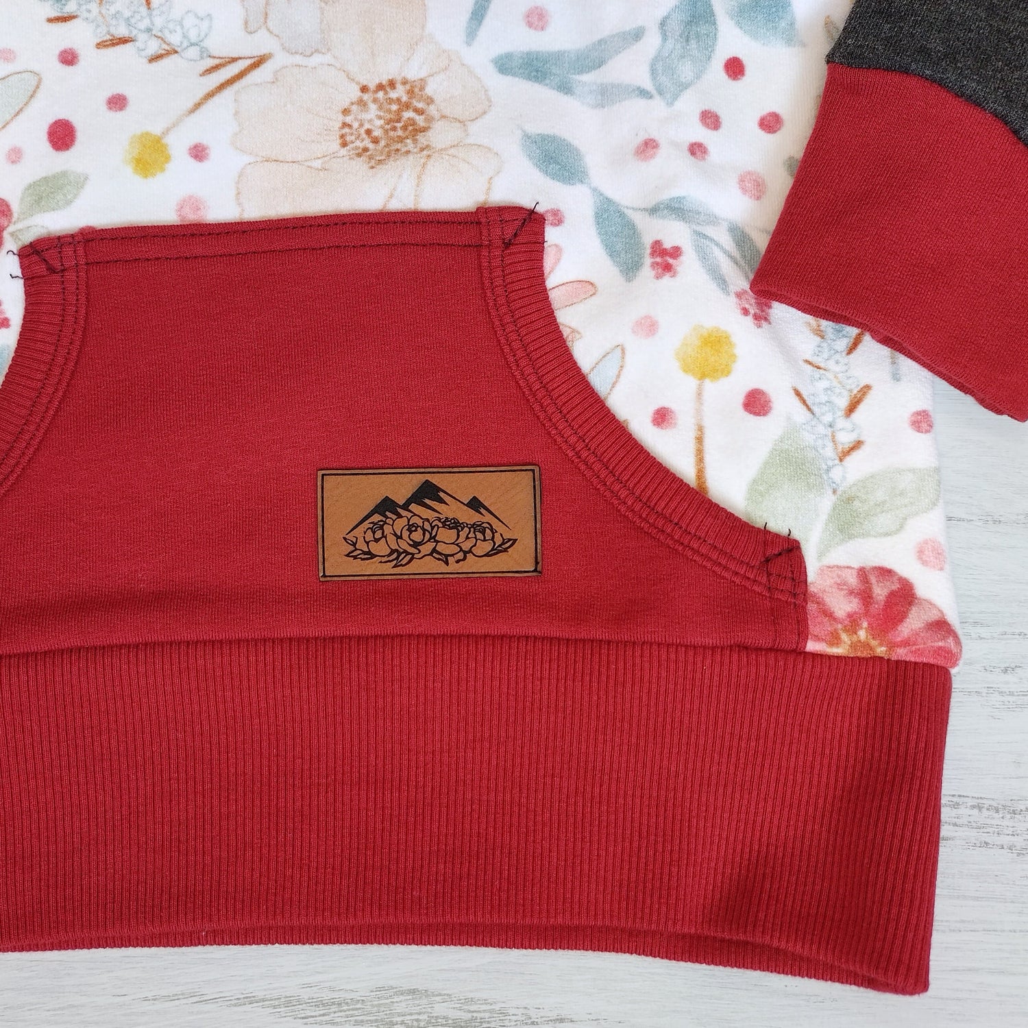 Kids Red Floral Hoodie