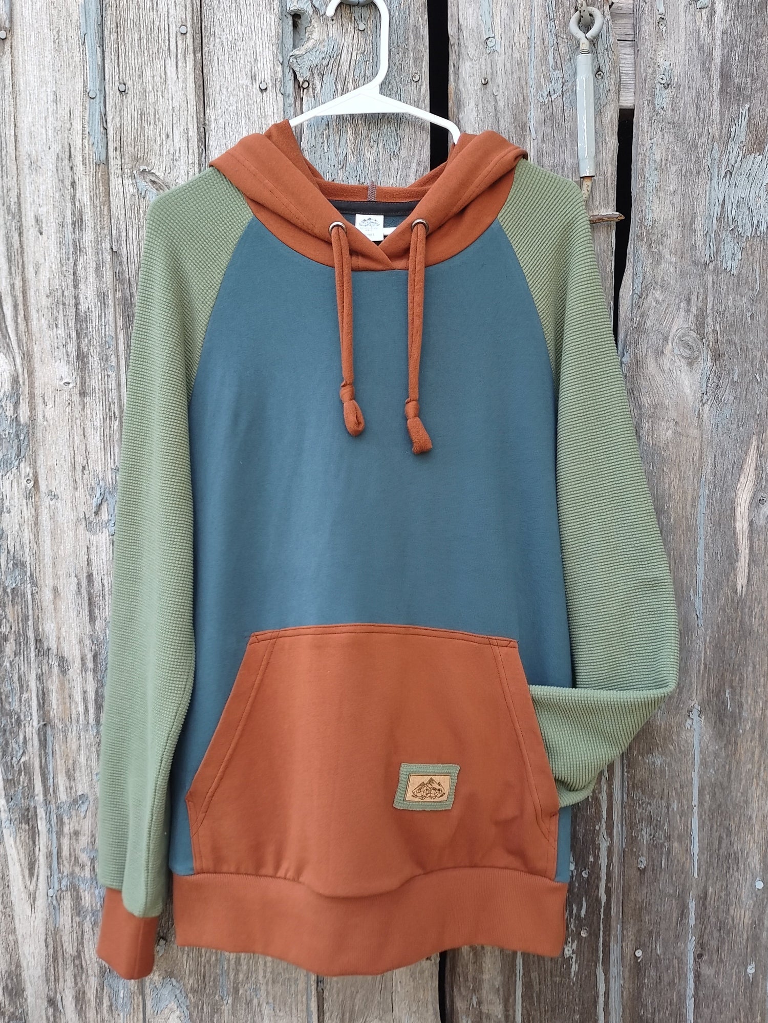Men's Rust Teal Green Hoodie