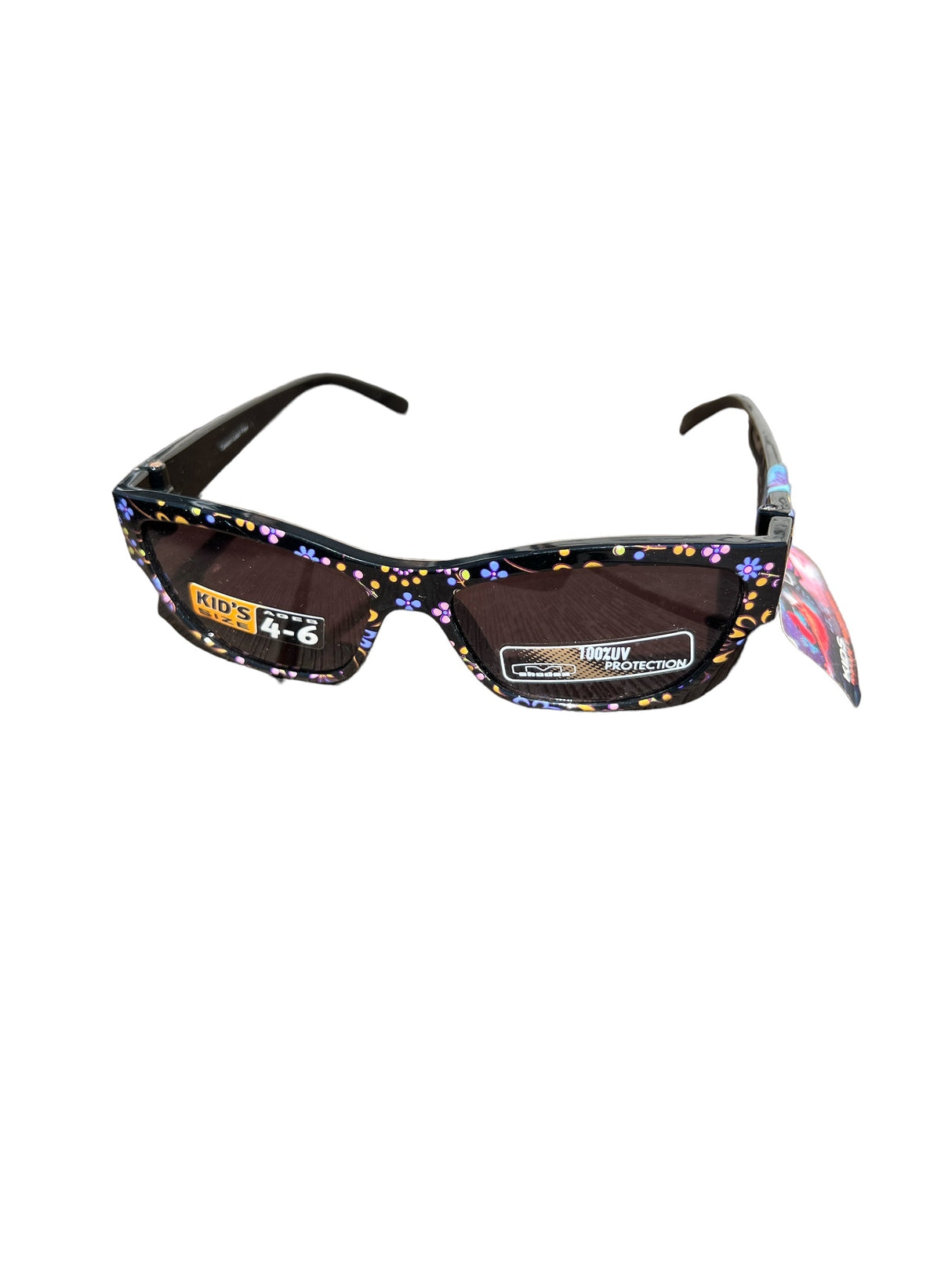 Mountain Shades Kids Skittle Sunglasses - Ages 4-6 (Black with Flowers)