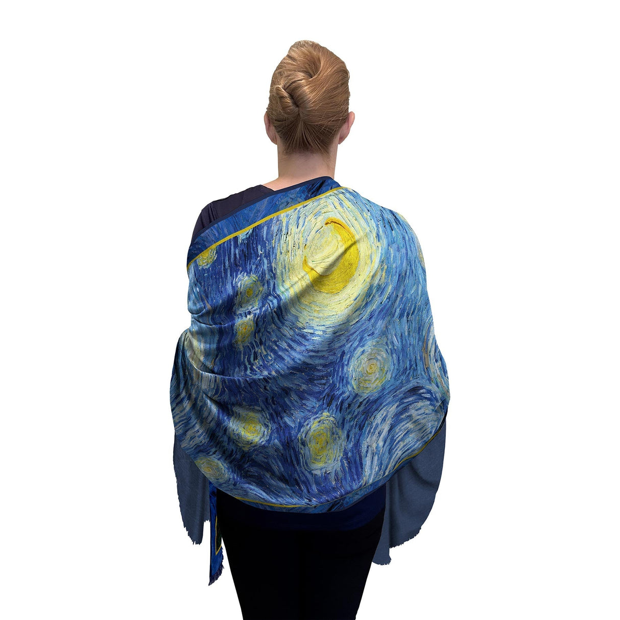 van Gogh Starry Night Silk Blend Shawl – Lightweight & Elegant Evening Wrap