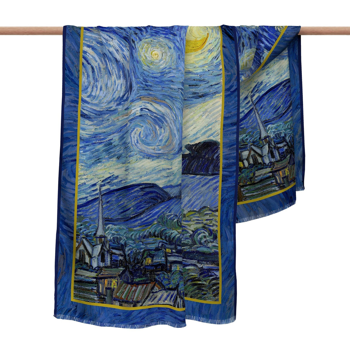 van Gogh Starry Night Silk Blend Shawl – Lightweight & Elegant Evening Wrap