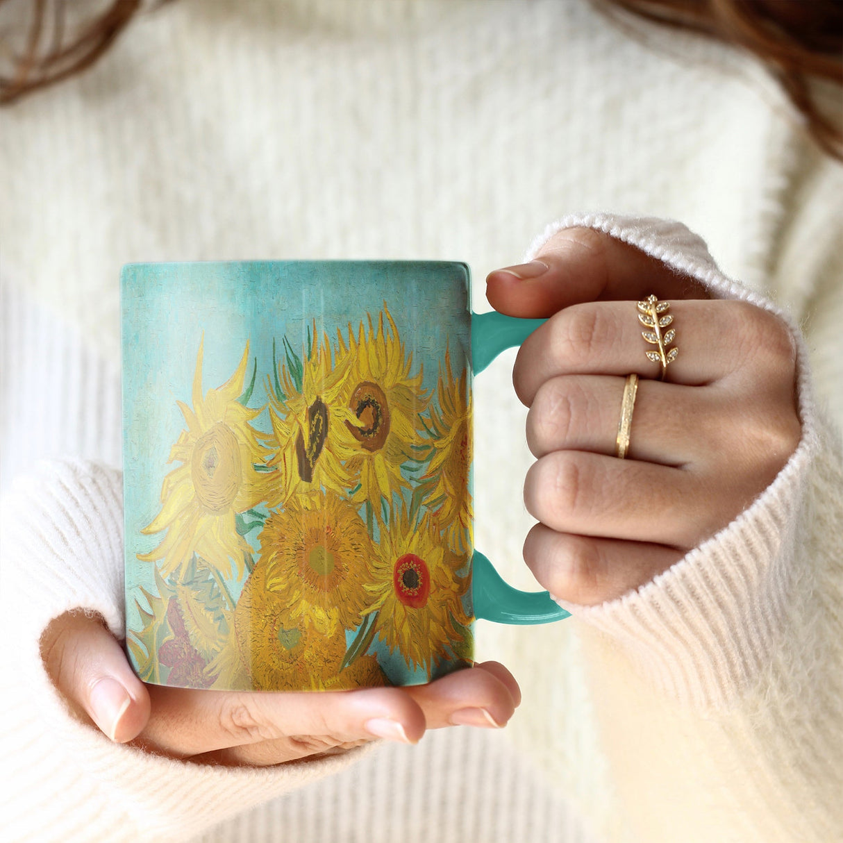 van Gogh Sunflowers Large Porcelain Fine Art Coffee and Tea Mug
