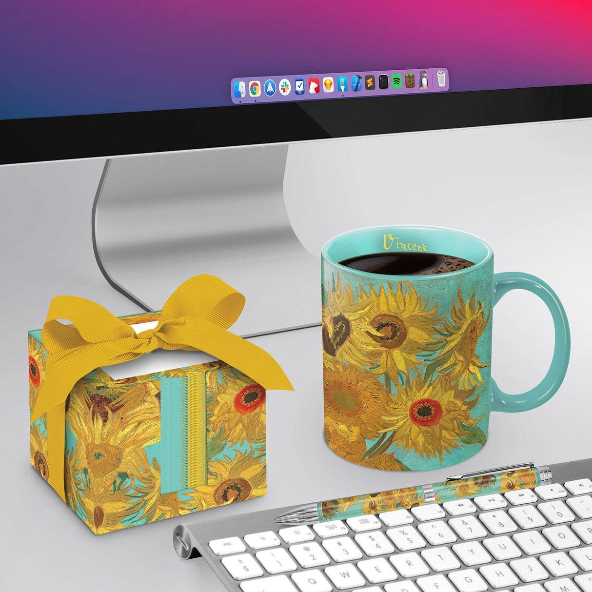 van Gogh Sunflowers Large Porcelain Fine Art Coffee and Tea Mug
