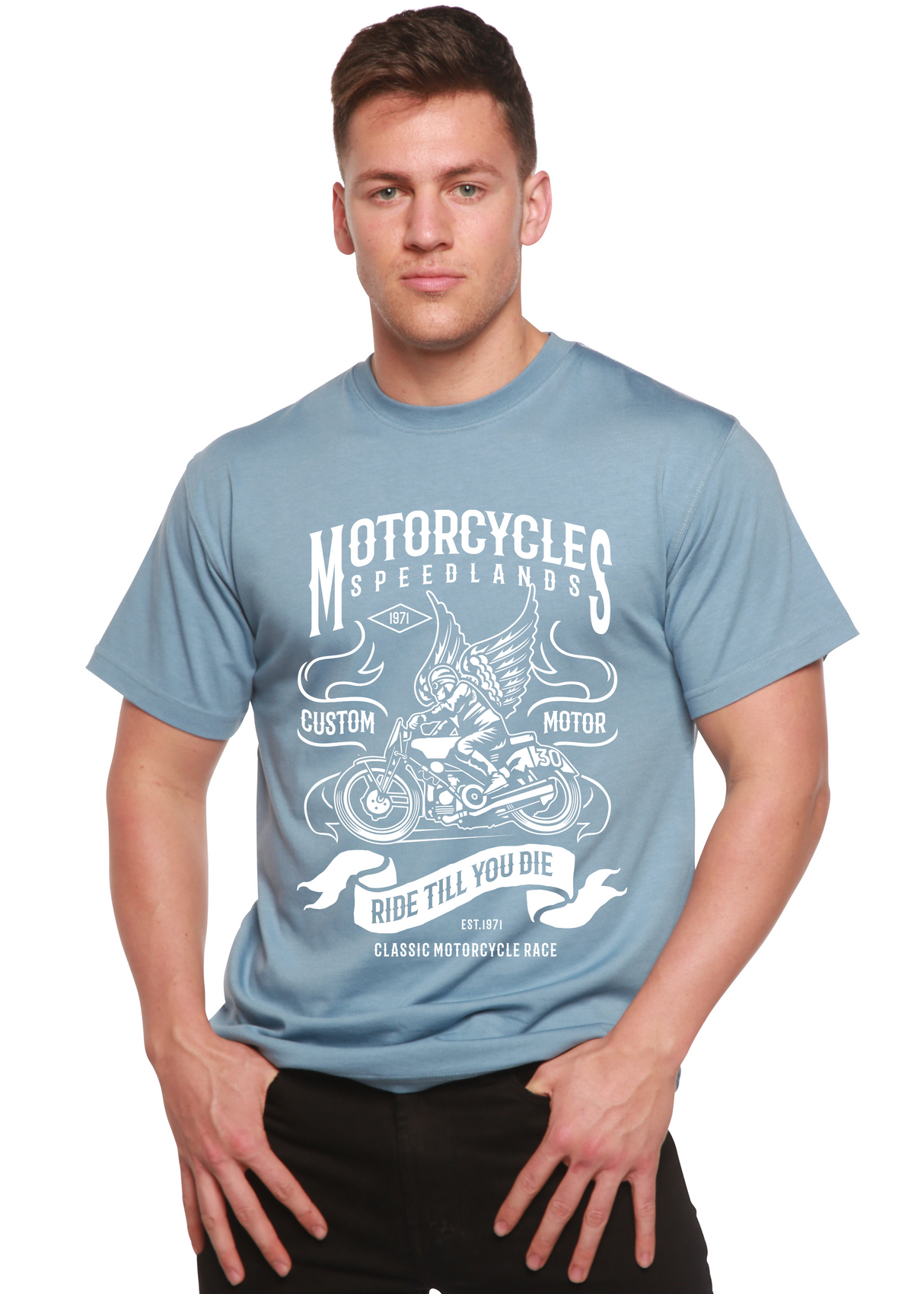 Motorcycles Men's Bamboo Viscose/Organic Cotton Short Sleeve Graphic T-Shirt