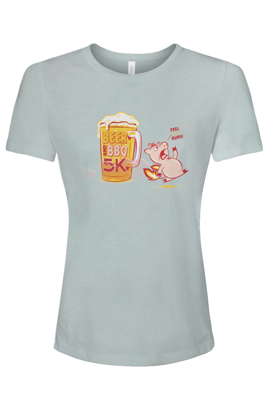 Beer and BBQ 5K Ladies' Relaxed Fit Triblend Tee