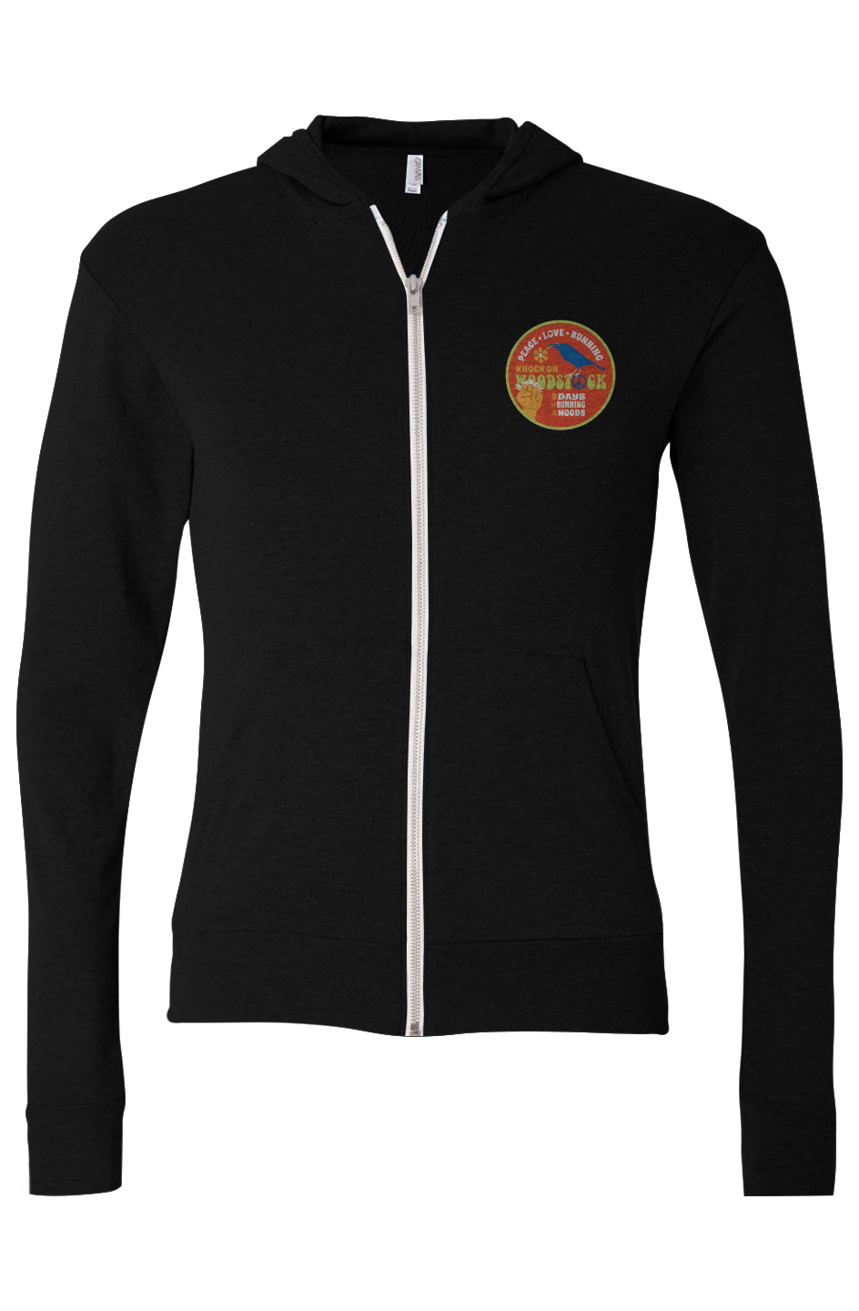 Knock on Woodstock Triblend Full-Zip Lightweight Hoodie