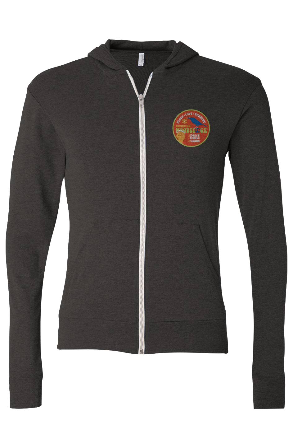 Knock on Woodstock Triblend Full-Zip Lightweight Hoodie