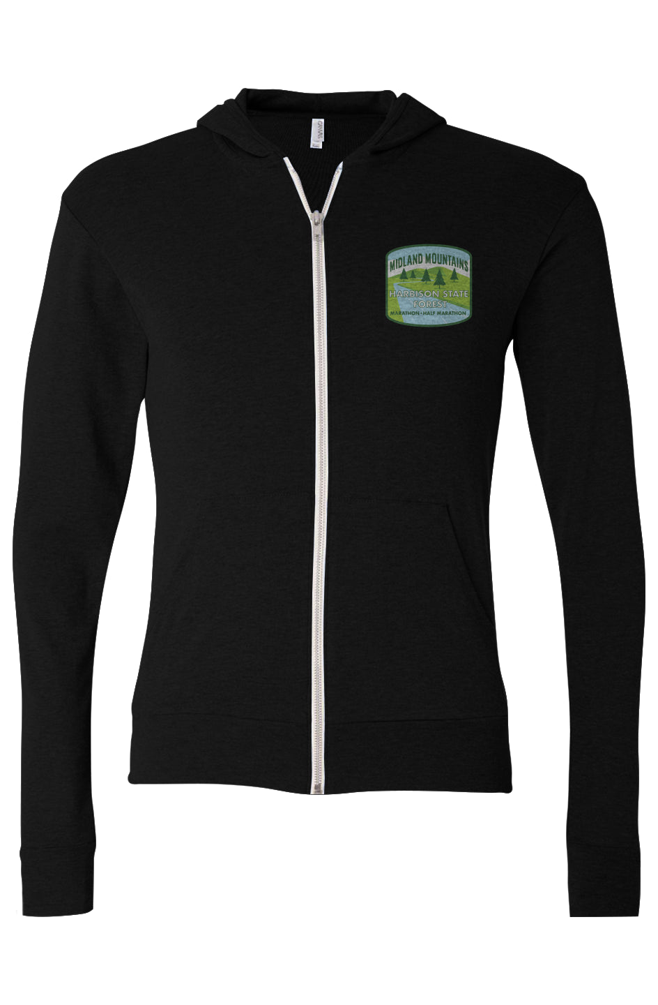 Midland Mountains Marathon - Half Marathon Triblend Full-Zip Lightweight Hoodie