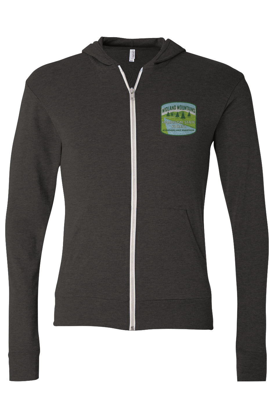 Midland Mountains Marathon - Half Marathon Triblend Full-Zip Lightweight Hoodie