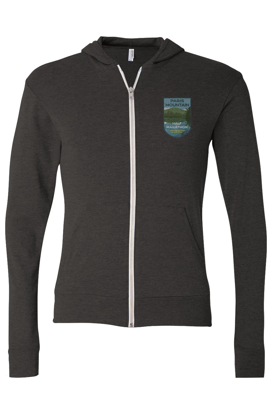 Paris Mountain Half Marathon Triblend Full-Zip Lightweight Hoodie
