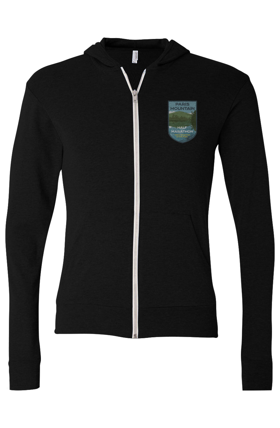 Paris Mountain Half Marathon Triblend Full-Zip Lightweight Hoodie