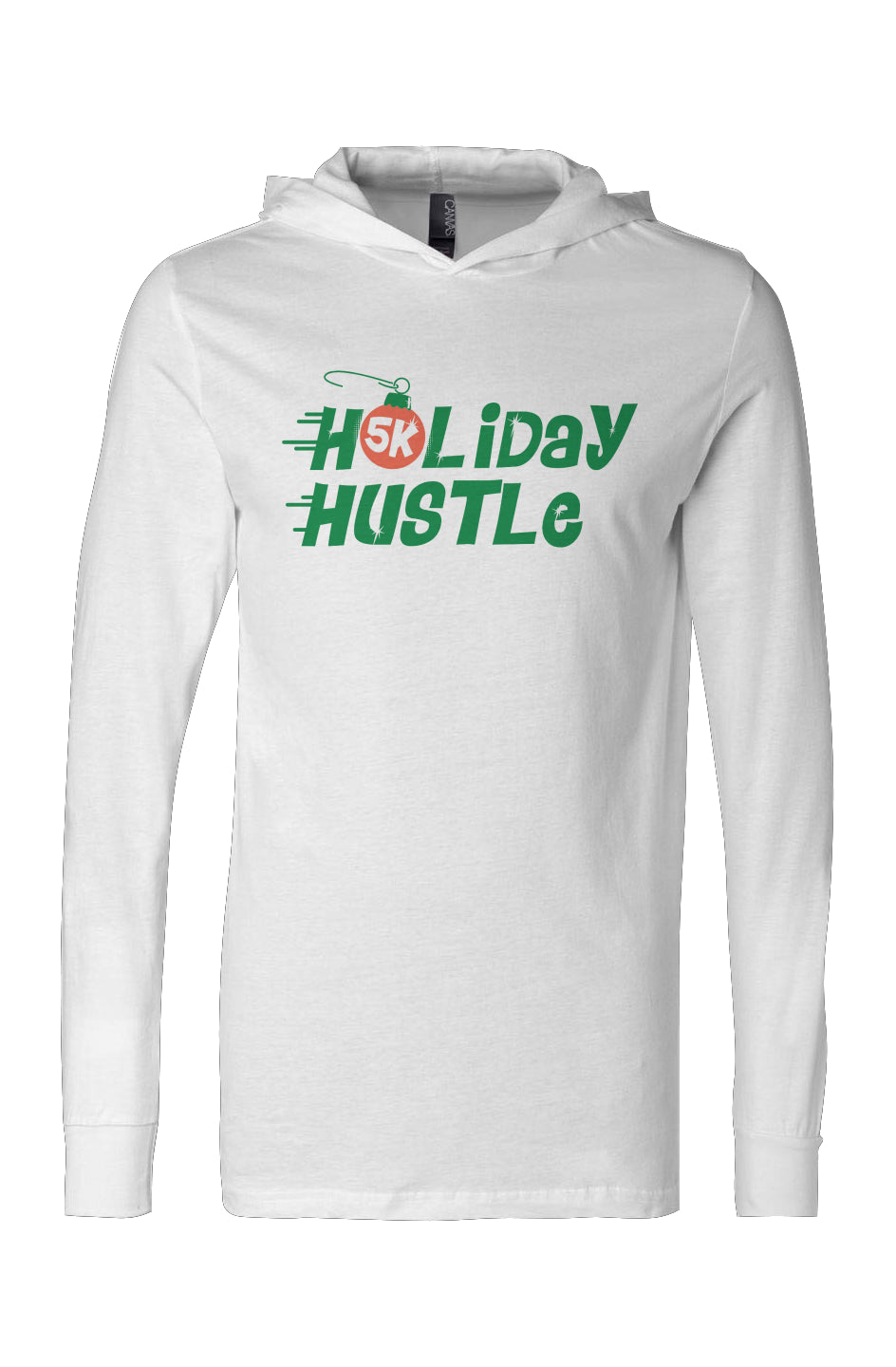 Holiday Hustle 5K Run/Walk Jersey Hooded L/S Tee