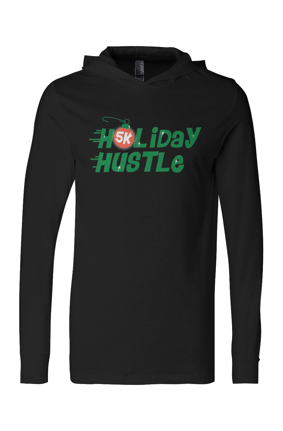 Holiday Hustle 5K Run/Walk Jersey Hooded L/S Tee
