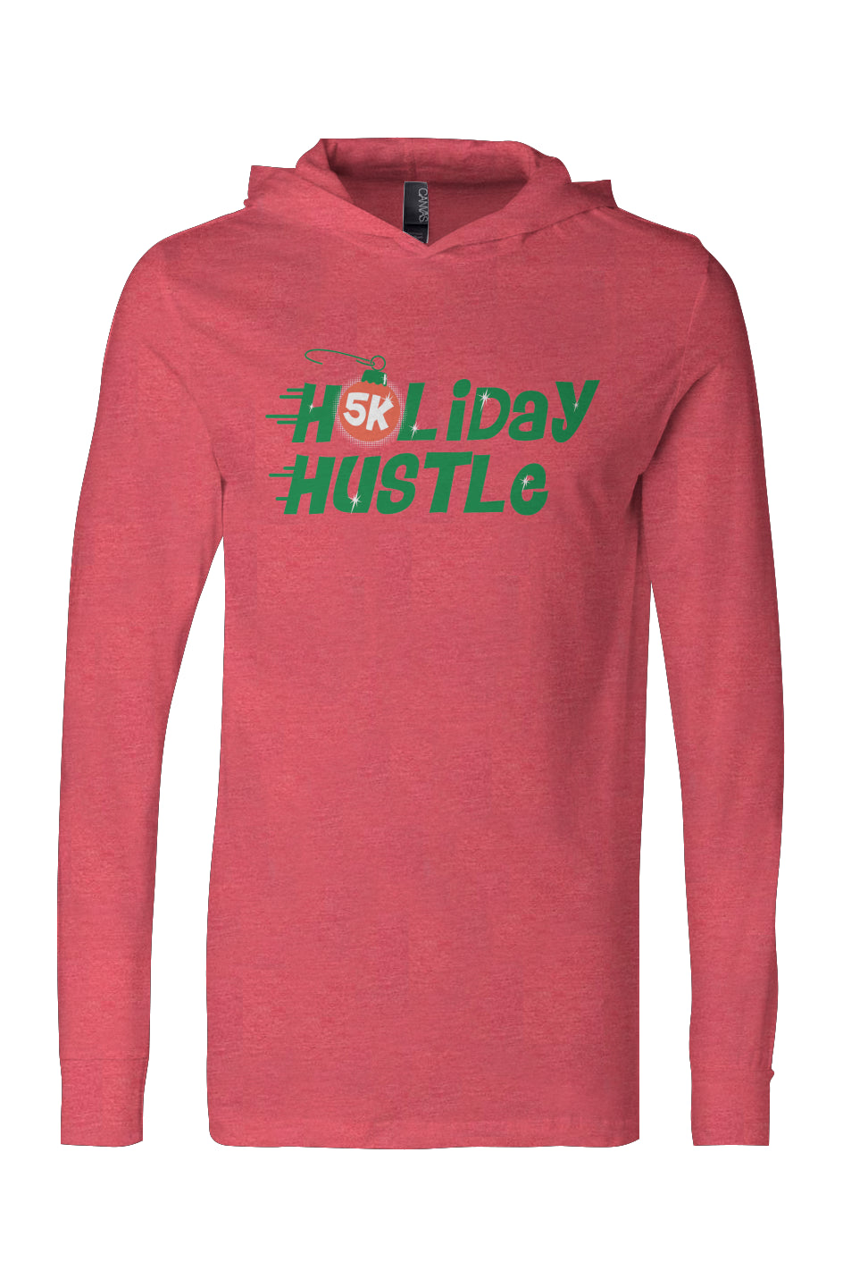 Holiday Hustle 5K Run/Walk Jersey Hooded L/S Tee