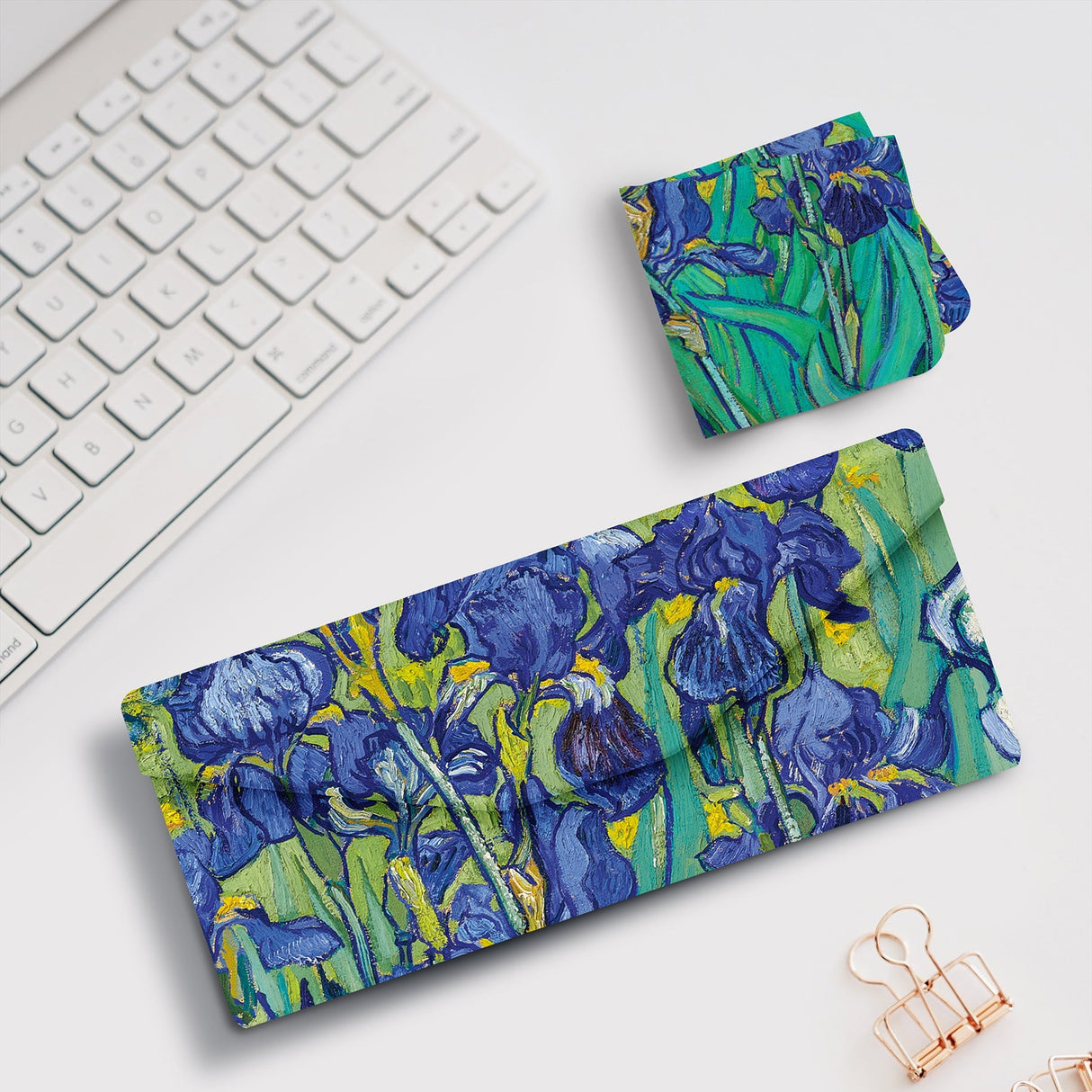 van Gogh Irises Folding Glasses Case – Compact & Protective