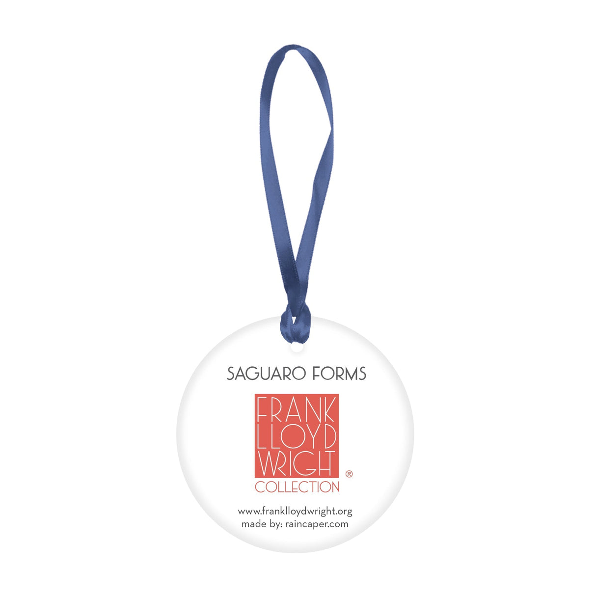 Frank Lloyd Wright Saguaro Forms Porcelain Keepsake Ornament – Flat Ceramic, Gift-Ready