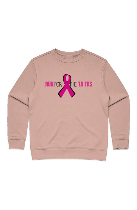 Run for the Ta Tas Ladies' Premium Crew Sweatshirt