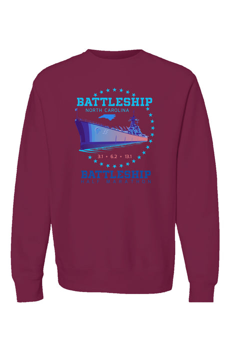 Battleship Half Marathon Premium Heavy Blend Crewneck Sweatshirt