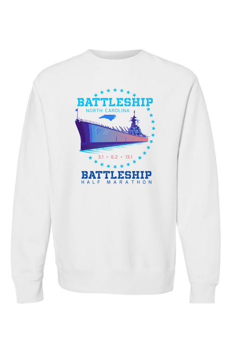 Battleship Half Marathon Premium Heavy Blend Crewneck Sweatshirt