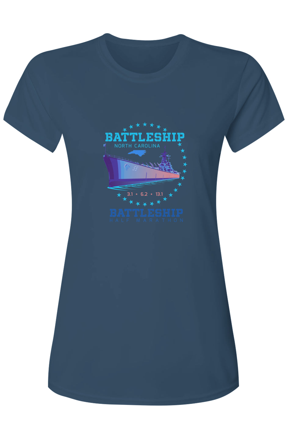 Battleship Half Marathon Islander Performance Tee w/ SPF 50+