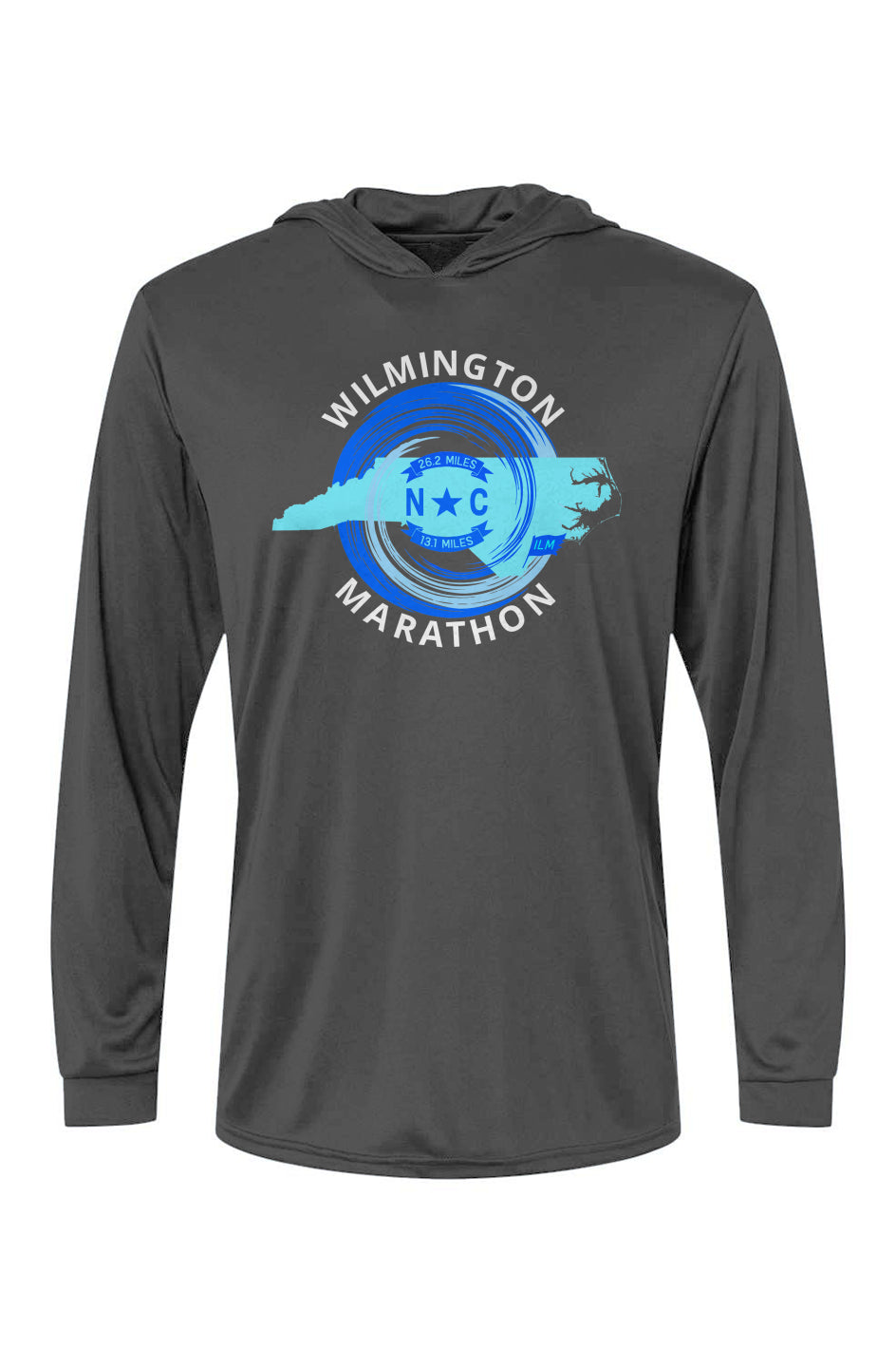 Wilmington Marathon Bahama Hooded L/S Performance Tee w/ UPF 50+