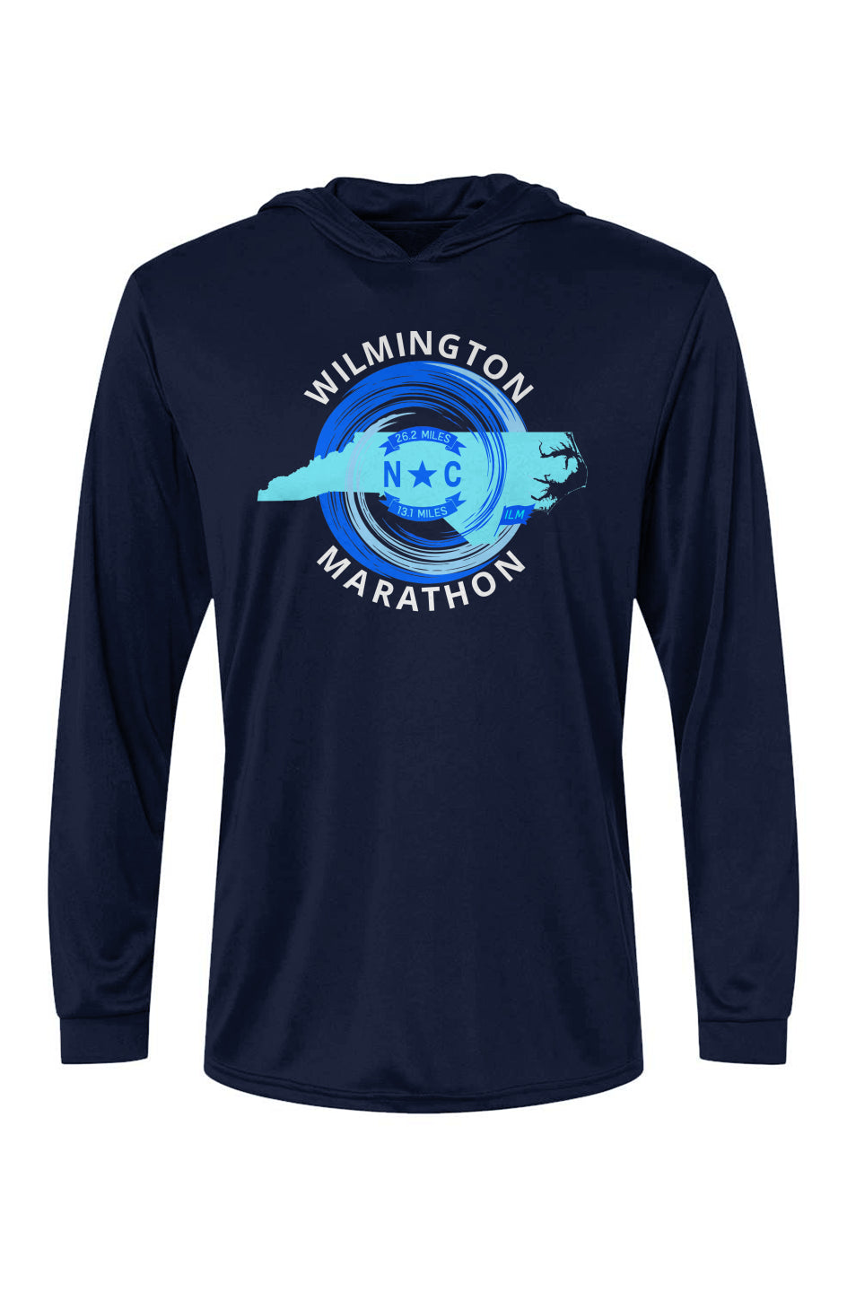 Wilmington Marathon Bahama Hooded L/S Performance Tee w/ UPF 50+