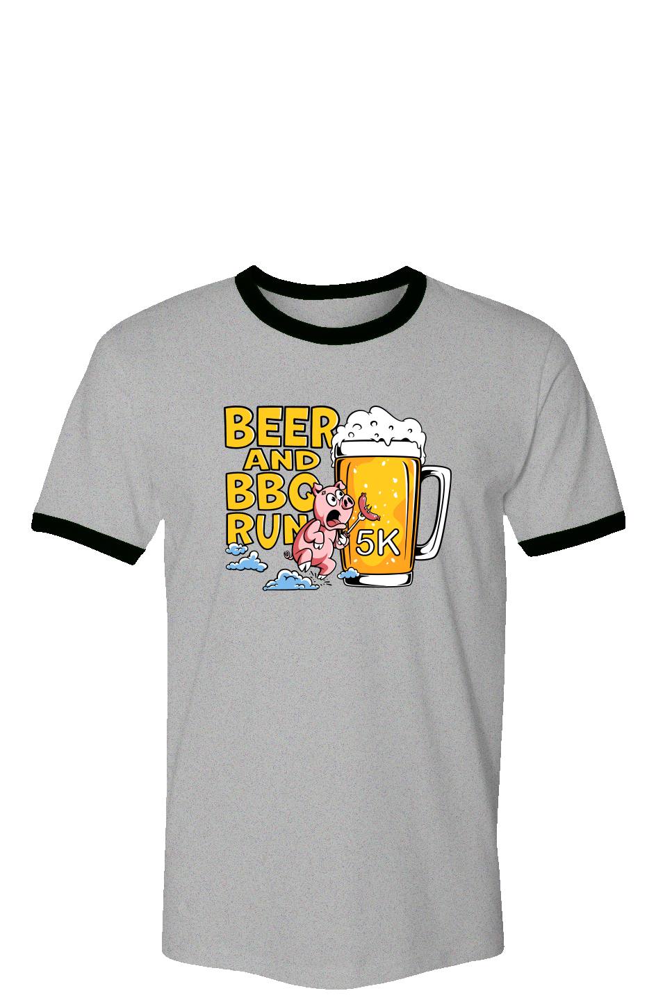 Beer and BBQ 5K Run Ringer Tee