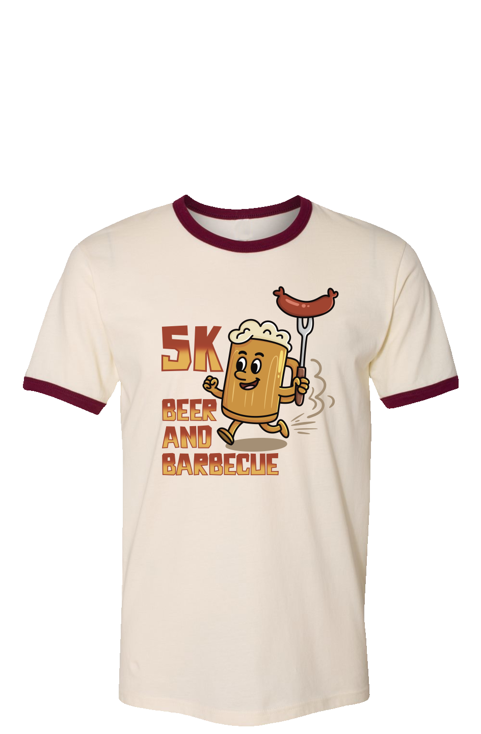 Beer and BBQ 5K Run Ringer Tee